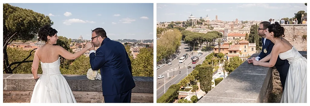 Ritratto naturale degli sposi a Roma — stile reportage