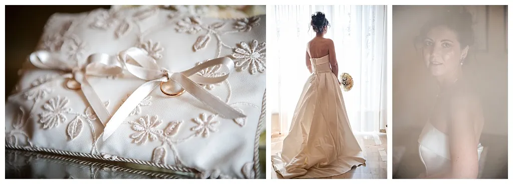 Dettagli dell'abito da sposa — reportage matrimonio Roma