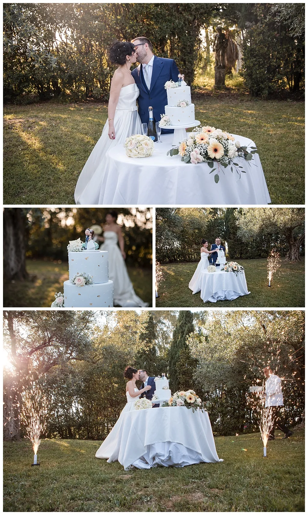 Gli sposi abbracciati durante la festa — fotografo matrimonio Roma