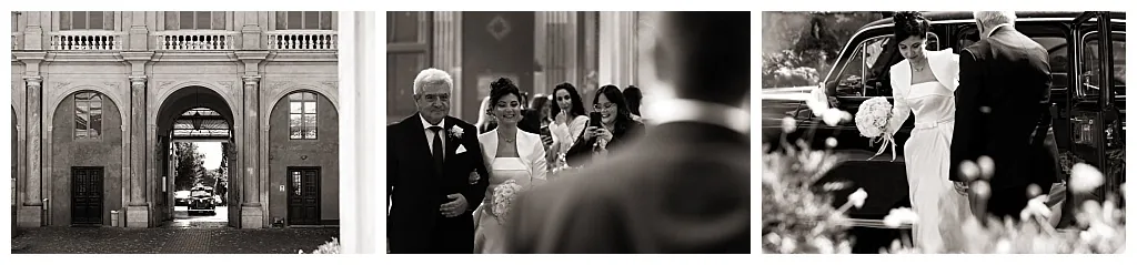 Ingresso della sposa in chiesa all'Aventino — matrimonio Roma