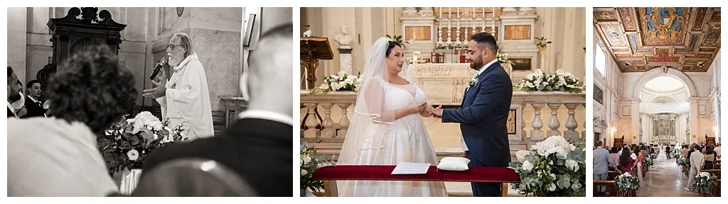 Lo sguardo tra Matteo e Chiara durante la cerimonia in basilica