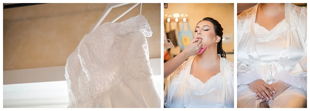Preparativi della sposa Chiara: il velo e l'abito da sposa